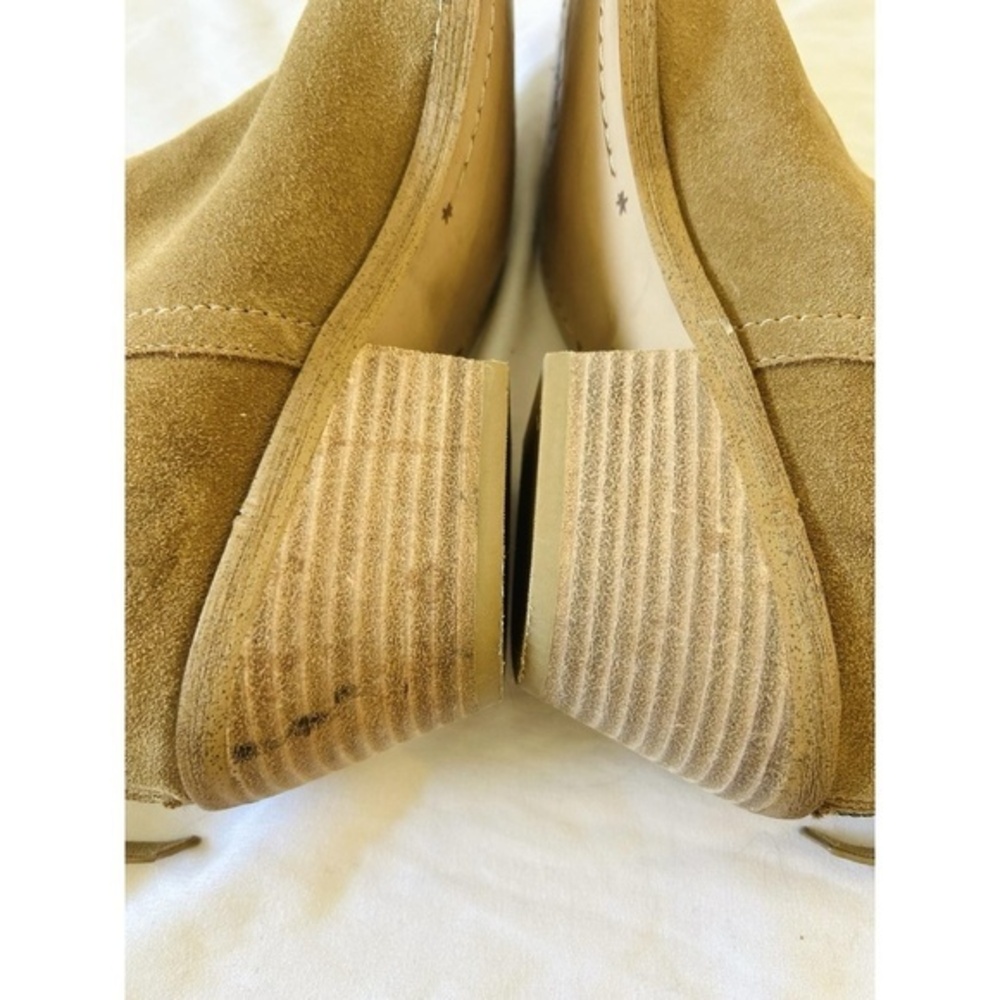 Splendid Suede Ankle Boots Womens Tan Suede Rear Zip Block Heel 9 - Picture 7 of 11